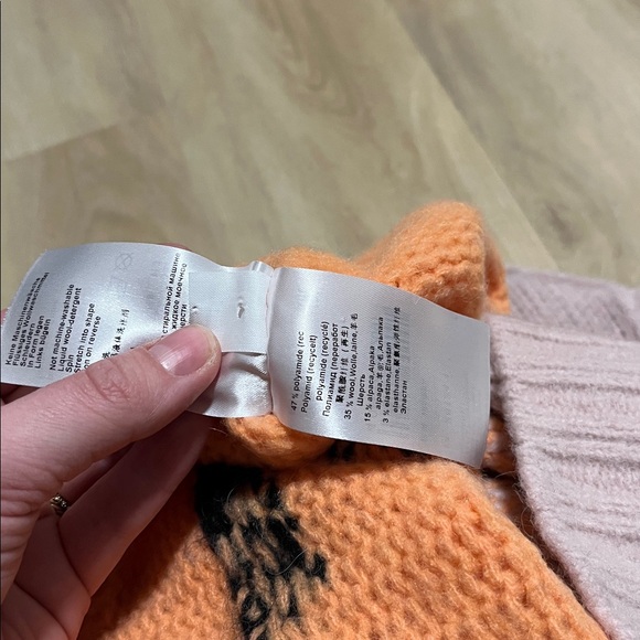 Marc Cain Orange and Gray Knit Sweater - Picture 9 of 10